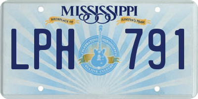 MS license plate LPH791