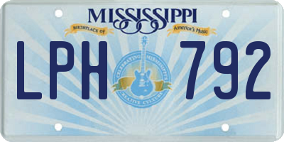 MS license plate LPH792