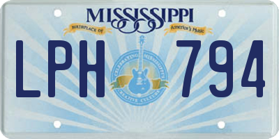 MS license plate LPH794