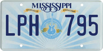 MS license plate LPH795
