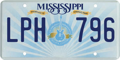 MS license plate LPH796