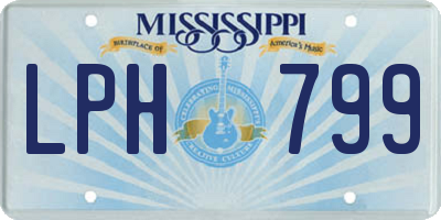 MS license plate LPH799