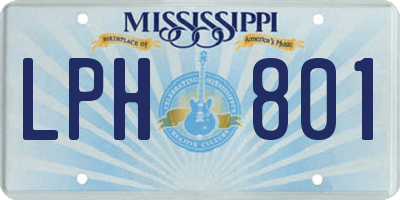 MS license plate LPH801