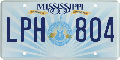 MS license plate LPH804
