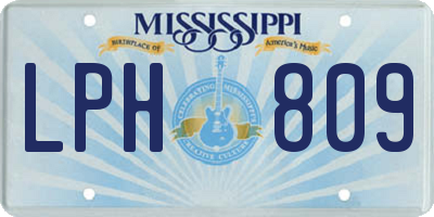 MS license plate LPH809