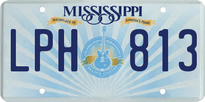 MS license plate LPH813
