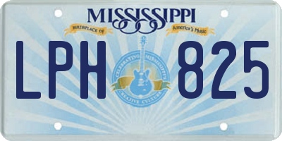 MS license plate LPH825