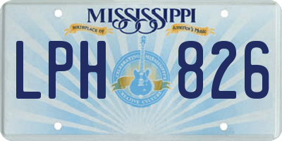 MS license plate LPH826