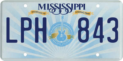 MS license plate LPH843