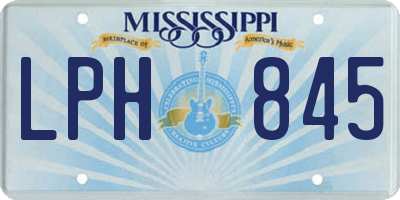 MS license plate LPH845