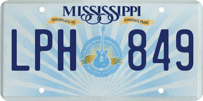 MS license plate LPH849