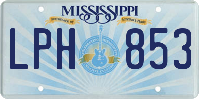 MS license plate LPH853
