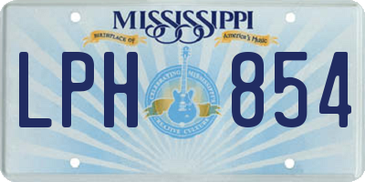 MS license plate LPH854