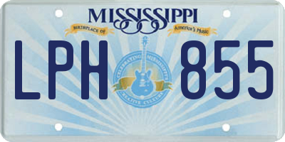 MS license plate LPH855