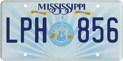 MS license plate LPH856