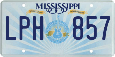 MS license plate LPH857