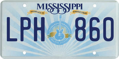 MS license plate LPH860