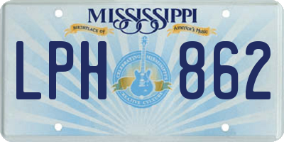 MS license plate LPH862