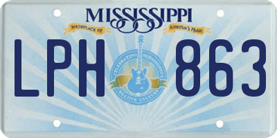 MS license plate LPH863