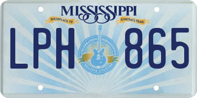 MS license plate LPH865