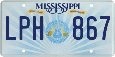 MS license plate LPH867