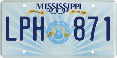 MS license plate LPH871