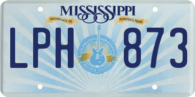 MS license plate LPH873