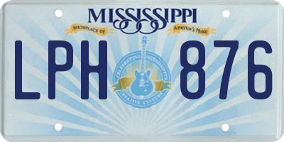 MS license plate LPH876