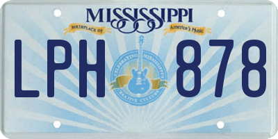 MS license plate LPH878