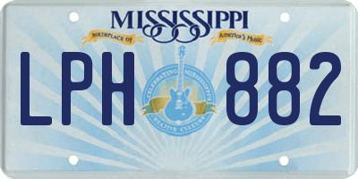 MS license plate LPH882