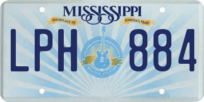 MS license plate LPH884