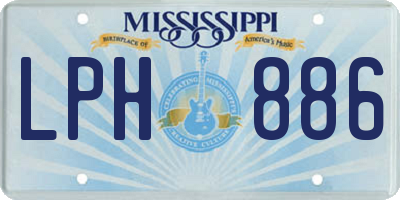 MS license plate LPH886
