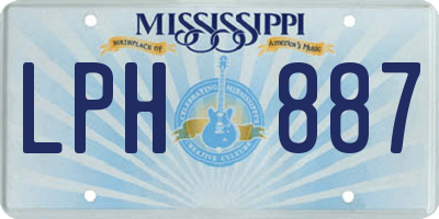 MS license plate LPH887