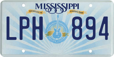MS license plate LPH894