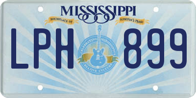 MS license plate LPH899