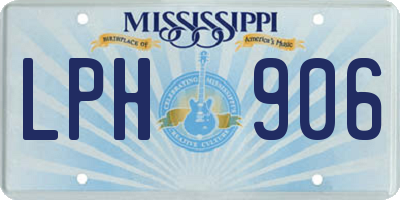 MS license plate LPH906
