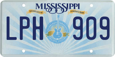 MS license plate LPH909