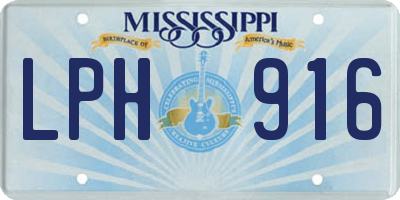 MS license plate LPH916