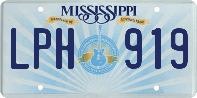 MS license plate LPH919