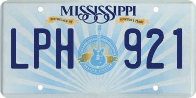 MS license plate LPH921