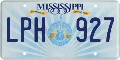 MS license plate LPH927