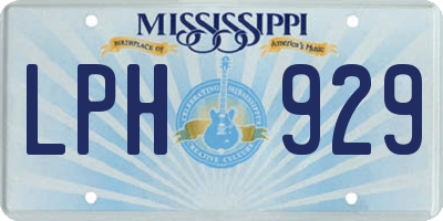 MS license plate LPH929