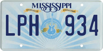 MS license plate LPH934