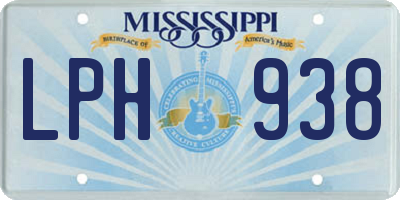 MS license plate LPH938