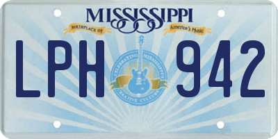 MS license plate LPH942