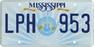 MS license plate LPH953