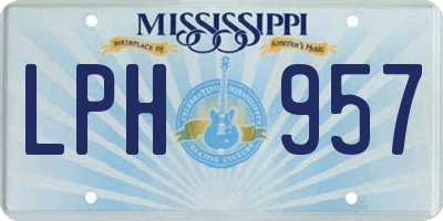 MS license plate LPH957