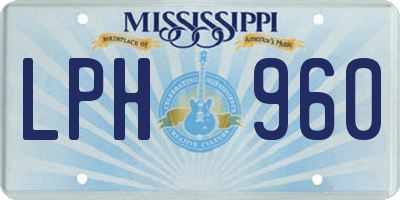 MS license plate LPH960