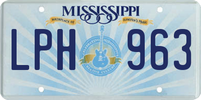MS license plate LPH963