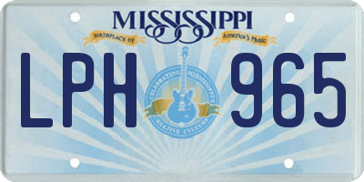 MS license plate LPH965